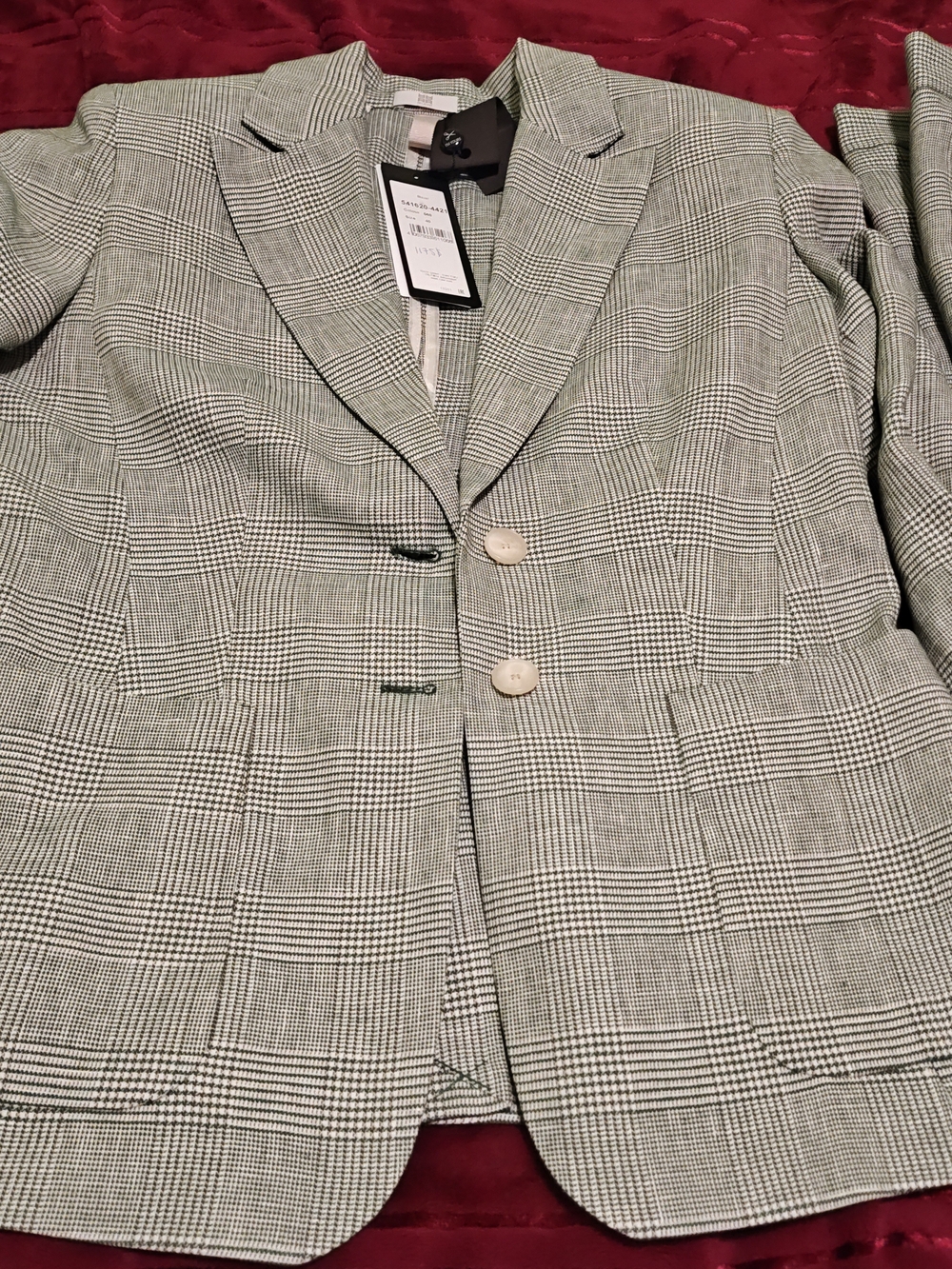 RIANI Women's Glen Plaid Pantsuits - Light Green/Gray